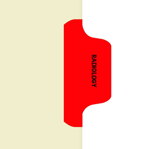 Chart Divider Tab, Position 5, Red, Radiology, Pack/100