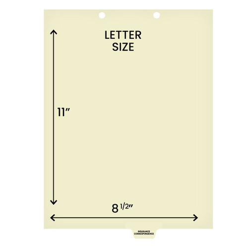 Chart Dividers, Bottom Tab, Position 5, Insur/Corres., Etc., Manila, 100/Box