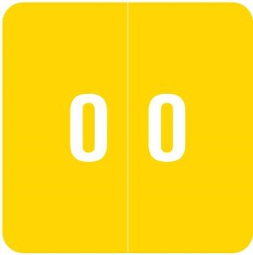 Smead Numeric Labels, DCC-Series, 1 1/2 H x 1 1/2 W, Number 0, Yellow, SDNM-0