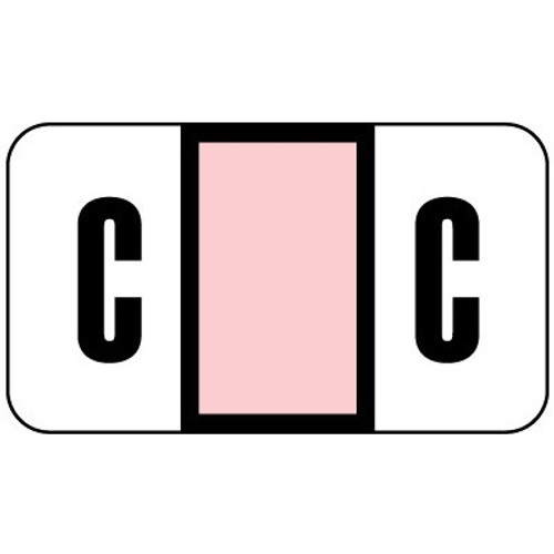 Safeguard Alpha Labels, 514-Series, 15/16 H x 1 5/8 W, Letter C, Pink, 500/Roll (SGAM-C)