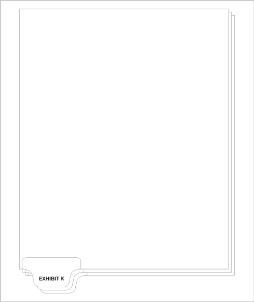 Exhibit K Legal Index Tabs - Bottom Tab, Letter Size, 25 Tabs per Pack