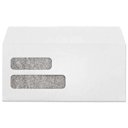 #10 Double Window Envelopes (4-1/8x9) 24lb White, Black Tint 500/BX