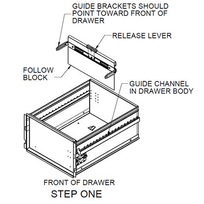 Set of 4 Follower Blocker for Letter-Size File Cabinets