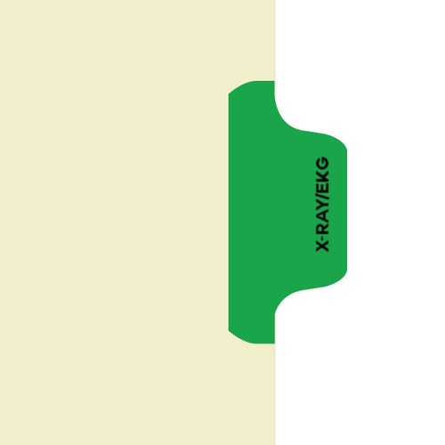 "X-Ray/EKG" - Side Tab Fileback Divider with Fastener - Position 4 - Light Green - Zoomed Image