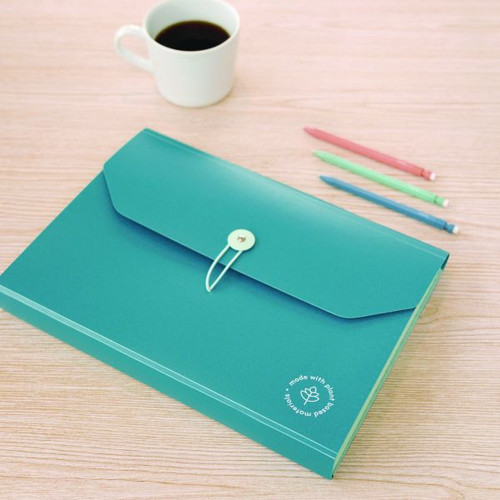 U-Eco 13-Pocket File, Letter Size, Ocean Color (6594U)