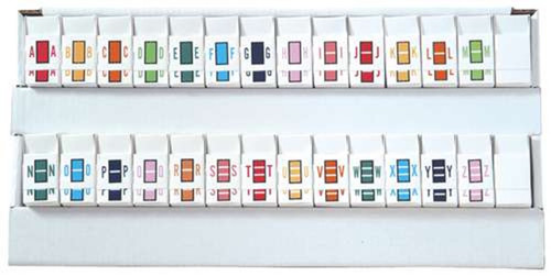 Tab Products 1278 Match Alphabetical Color Coding Label, Letter A-Z Set, 1/2 H x 1 W, 500/Roll (A1278-50)
