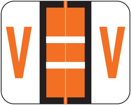 Tab Products Alphabet Labels, TPAV-Series, Letter U, 500/Roll, Orange