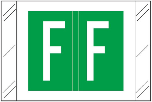 Barkley FASTM Alphabetic Label - Dark Green Letter F, Self-Adhesive, Polylaminated for End-Tab File Folders