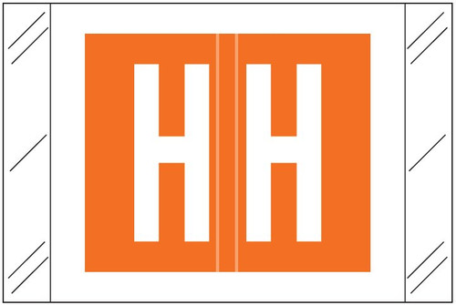 Barkley FASTM Alphabetic Label - Orange Letter H, Self-Adhesive, Polylaminated for End-Tab File Folders
