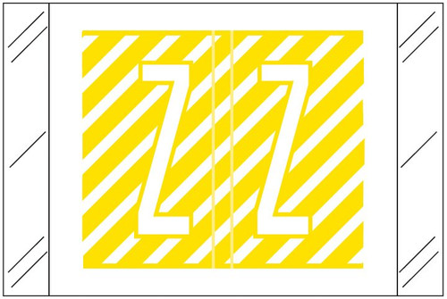 Barkley FASTM Alphabetic Label - Yellow Letter Z, Self-Adhesive, Polylaminated for End-Tab File Folders