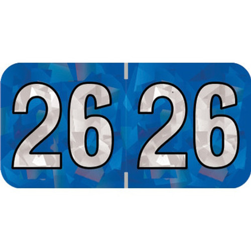 2026 Holographic Blue Year Label – PMA-Compatible, 3/4 x 1-1/2, 500/Roll 2026 Holographic Blue Year Label – PMA-Compatible, 3/4 x 1-1/2, 500/Roll