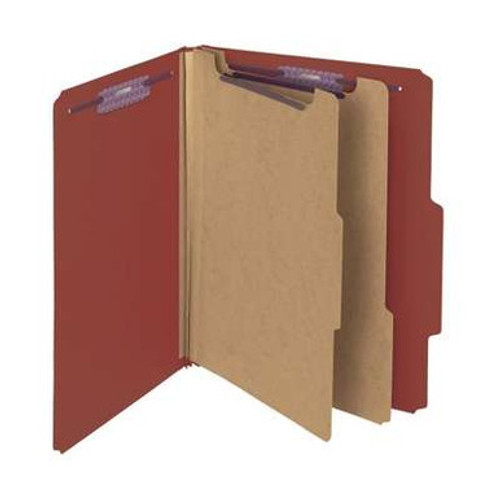 Smead SafeSHIELD Classification Folder – Red, Letter Size, 2 Dividers