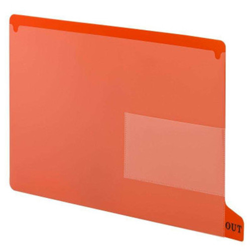 Smead Poly End Tab Out Guide – Red, Bottom Tab with 2 Pockets, 25 per Box