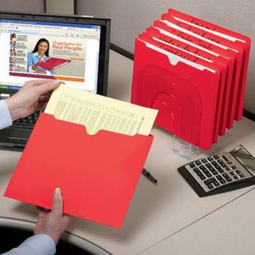 Smead Red File Jackets in Desktop Organizer – Reinforced Top Tab