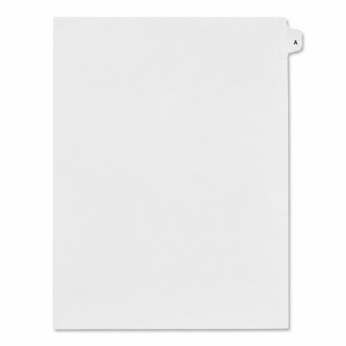 Legal Index Dividers, Letter A individual side tabs, 25-sheet set