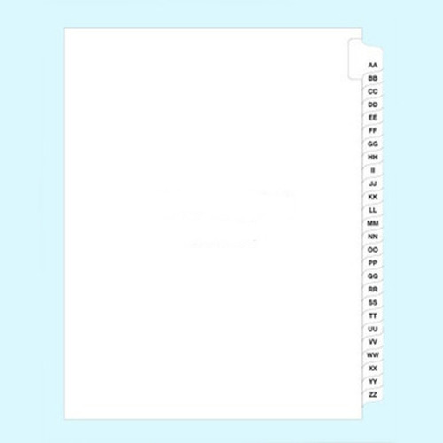 Legal Index Tabs - Alphabetical AA-ZZ, Side Tab, Collated, Letter Size