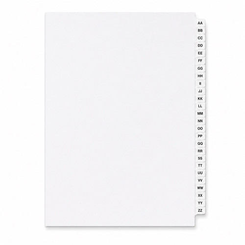 Legal Index Tabs - Alphabetical AA-ZZ, Side Tab, Collated, Letter Size