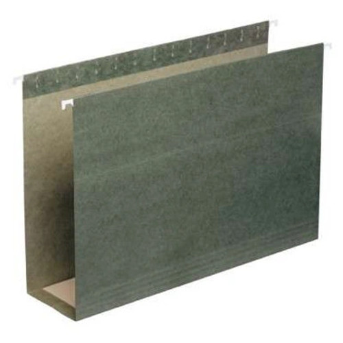 Smead 64379 legal-size hanging file folder, green, 3-inch box-bottom expansion with metal hanging rods
