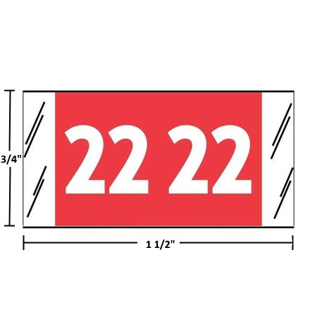 Col’R’Tab 51700 2022 year label, red, 3/4" x 1-1/2", 500/roll