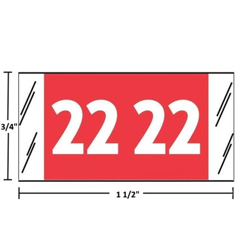 Col’R’Tab 81700 2022 year label, red, 3/4" x 1-1/2", 250/pack