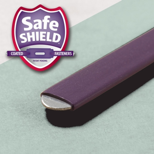 Smead Pressboard File Folder with 2 SafeSHIELD Fasteners, 1/3-Cut Tab, 2" Expansion, Legal Size, Gray/Green, 25/Box