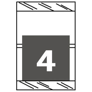 Close-up of COL'R'TAB 11054 numeric label showing number 4 in gray with laminated wrap-around design