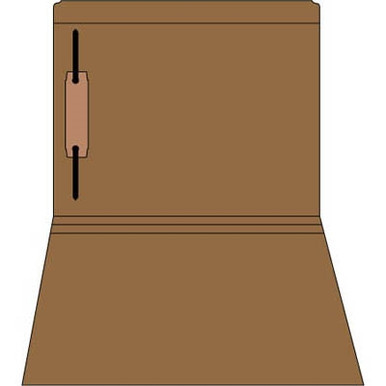 Brown letter size straight-cut file folder with reinforced tab and 1 bonded fastener in position 1