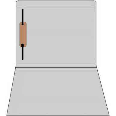 Gray letter size straight-cut file folder with reinforced tab and 1 bonded fastener in position 1