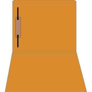 Orange letter size straight-cut file folder with reinforced tab and 1 bonded fastener in position 1