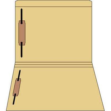 Buff letter size straight-cut file folder with reinforced tab and 2 bonded fasteners in positions 1 and 3