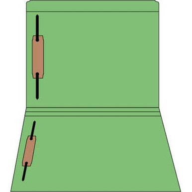 Straight-Cut File Folders, Letter Size, Reinforced Tab, 2 Fasteners (Positions 1 & 3), Green, 50/Box