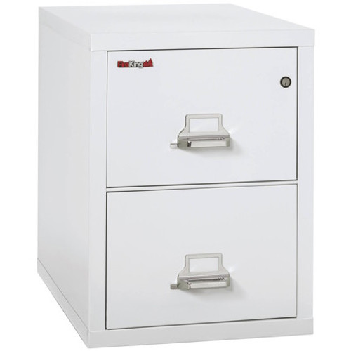 FireKing Classic 2-Drawer Letter Size File Cabinet, 31" Deep, 1-Hour Fireproof, Artic White