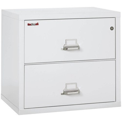 FireKing Lateral File Cabinet, 1-Hour Fire Resistant, 2-Drawer, Letter/Legal, 31" Wide, Arctic White