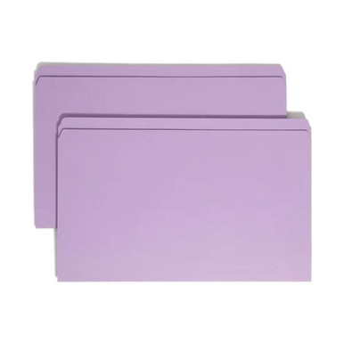 Smead Reinforced Tab File Folders - Straight-Cut Tab, Legal Size, Lavender, 17410