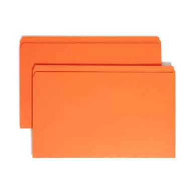 Smead Reinforced Tab File Folders - Straight-Cut Tab, Legal Size, Orange, 17410