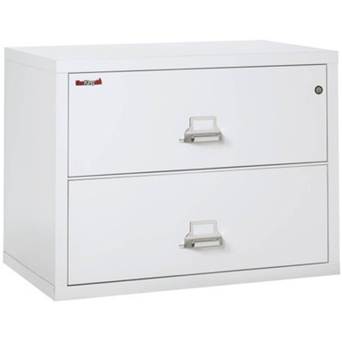 FireKing Lateral File Cabinet, 1-Hour Fire Resistant, 2-Drawer, Letter/Legal, 38" Wide, Arctic White