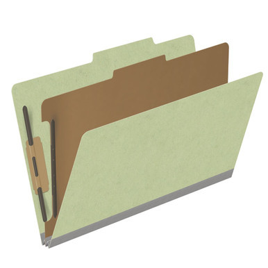 Peridot top tab pressboard classification folder with one interior divider and 4 fasteners, legal size (DV-T52-14-3PER)