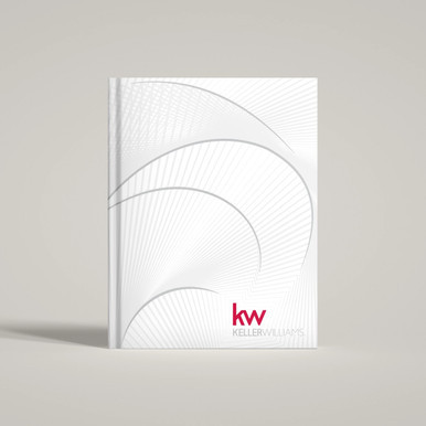 Keller Williams White Nautilus hardcover presentation cover with clean white design and subtle KW branding, letter size, portrait orientation