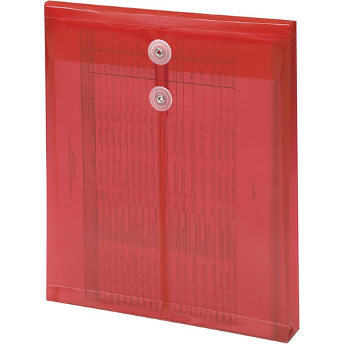 Smead 89547 red poly envelope with string and button closure, letter size expanding document envelope with 1-1/4 inch capacity