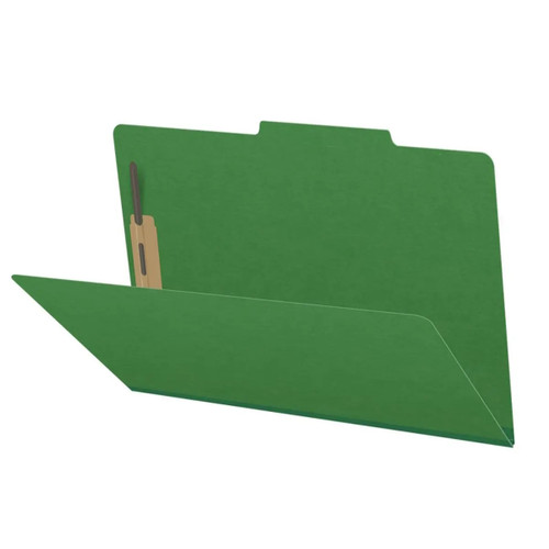 Pressboard Classification Folders, Legal Size, 2" Expansion, 2 Fasteners, Moss Green, 25/Box