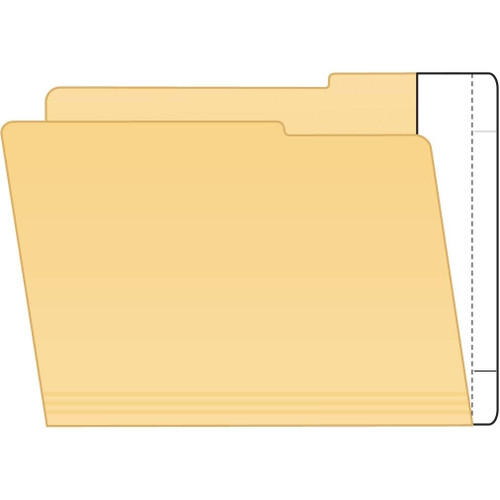 Tabbies 55994 white Extenda-Folder strip applied to a folder, creating a full end tab for shelf filing.