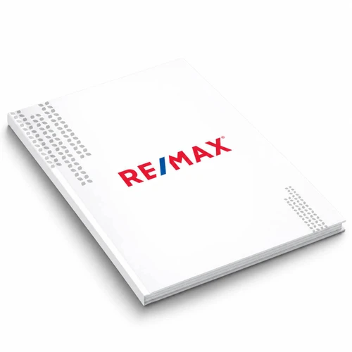 RE/MAX Dawn White Size 40 Unibind presentation cover angled view