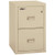 FireKing Turtle 2-Drawer Fireproof File Cabinet in Parchment color, with all drawers closed.