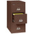 FireKing 2-Hour 3-Drawer Vertical File Cabinet, Letter Size, Brown finish, open front view