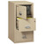 FireKing Safe-In-A-File cabinet, 3 drawer legal size, 31 inch deep, parchment finish, open upper safe and legal file drawer