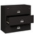 FireKing 3-4422-C black fireproof lateral file cabinet with middle drawer open and empty