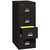 4-Drawer FireKing Vertical File Cabinet, Legal Size, Black Finish – Drawer Open Showing Files
