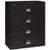 FireKing Lateral File Cabinet, 1-Hour Fire Resistant, 4-Drawer, Letter/Legal, 44" Wide, Black