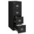 Black FireKing Patriot 4P1825-C fireproof file cabinet with two drawers open and filled with hanging files