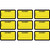 Sheet of yellow Tabbies Exhibit legal labels with black border